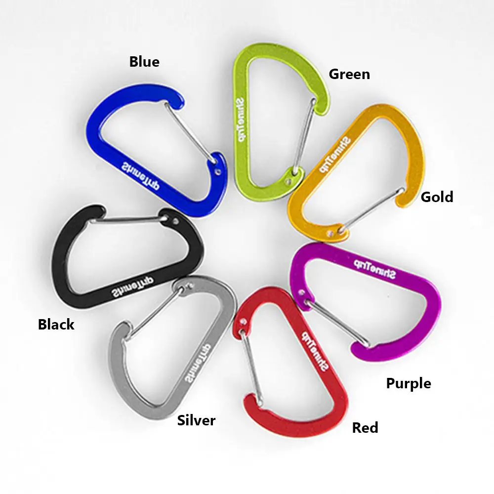 High Quality Multicolor Aluminium Safety Alloy Carabiner Climbing Button Camping Hiking Hook Buckle Keychain