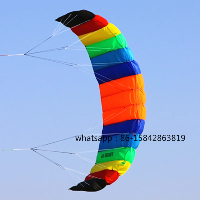 Dual Line Stunt Rainbow Soft Kite, Adult Professional Kitesurf Parachute Kite