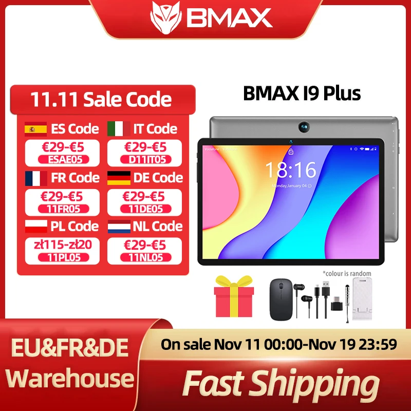 BMAX Kinder Tablet I9 Plus Android 14 GPU G522EE 8 GB RAM 64 GB ROM 10,1 Zoll Allwinner RK3562 Quad Core Port Tablets PC WIFI 6