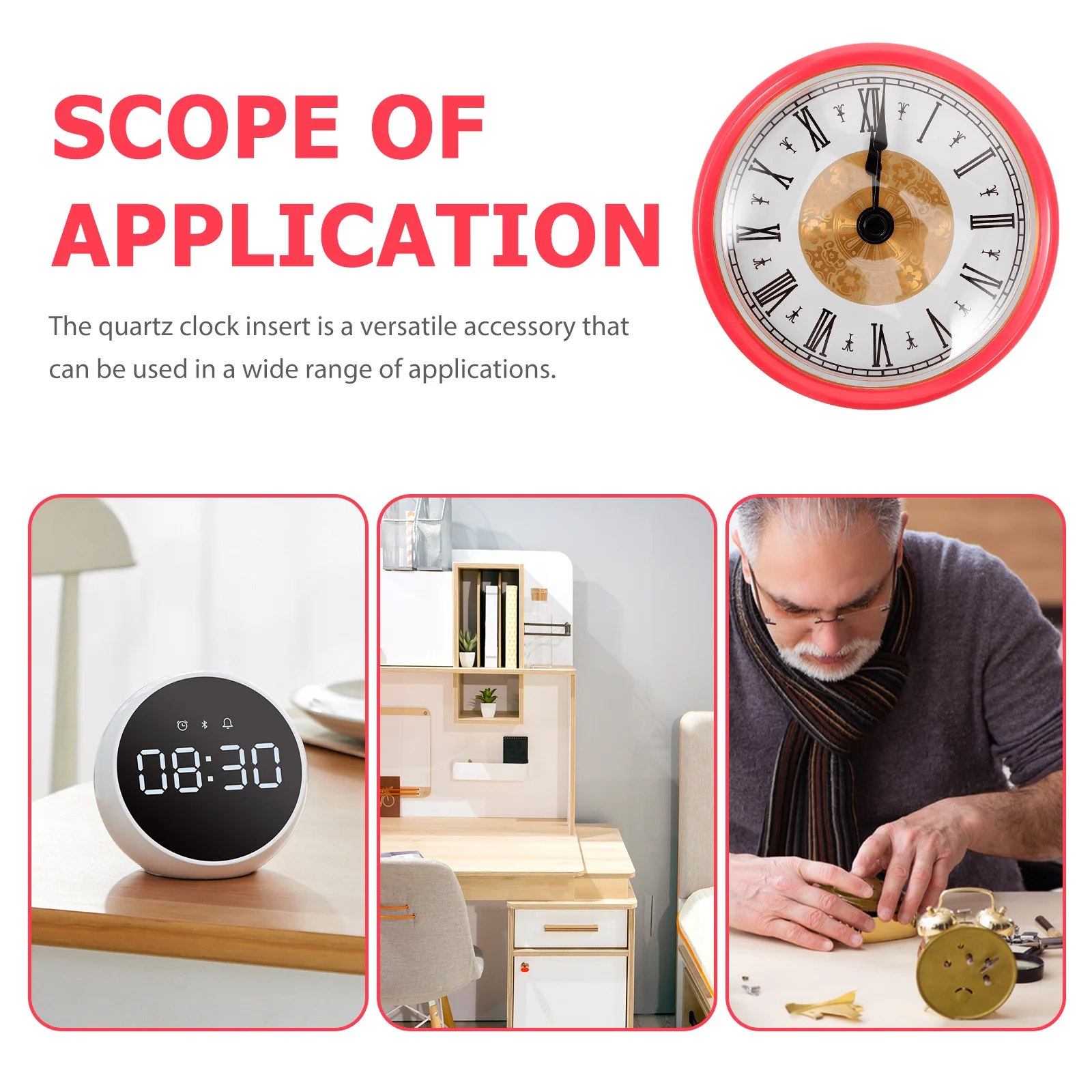 

Round Quartz Clock Insert Roman Numerals Vintage Style Silent Movement for DIY Wall Decor Replacement High Precision Clock Head