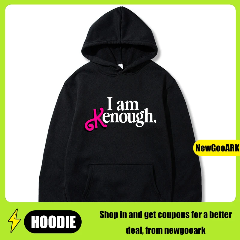 LE Kenough Hoodies Men Fashion I Am Kenough Graphic Printed Women Casual Harajuku Streetwear Hooded