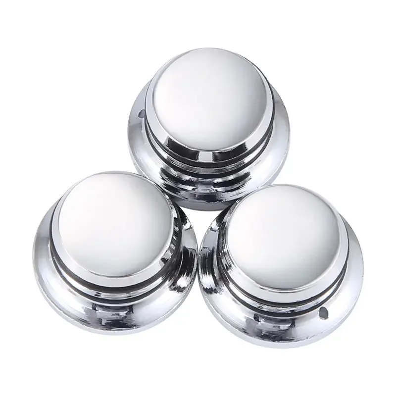 3 perillas de afinación de metal tipo Top Hat para guitarra eléctrica Fender Jazz Bass LP ST cromadas