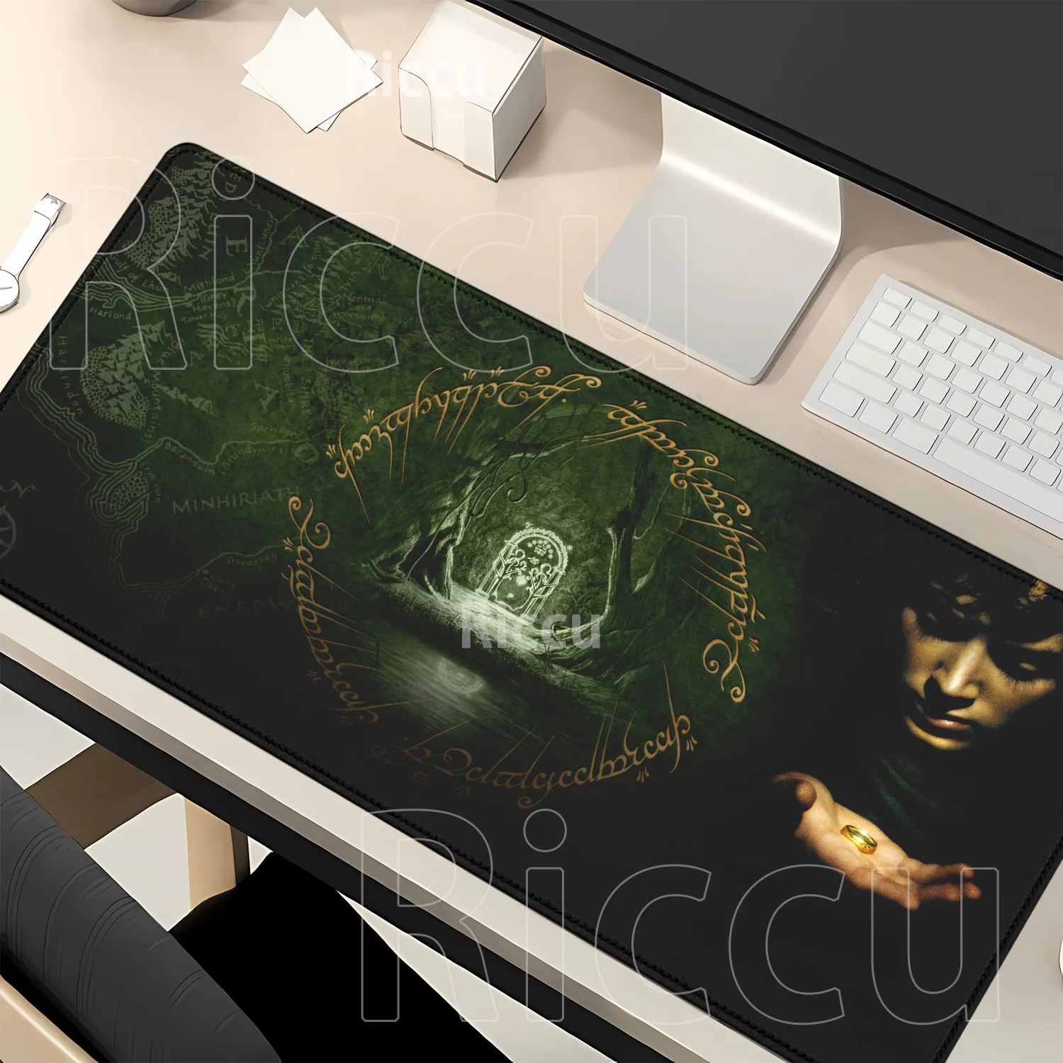 Mauspad Hot Movie L-Lord of the Rings HD Gaming Mousepad XXL Computer Tastatur Tischmatte Großer Teppich Büro Overlock Schreibtischunterlage