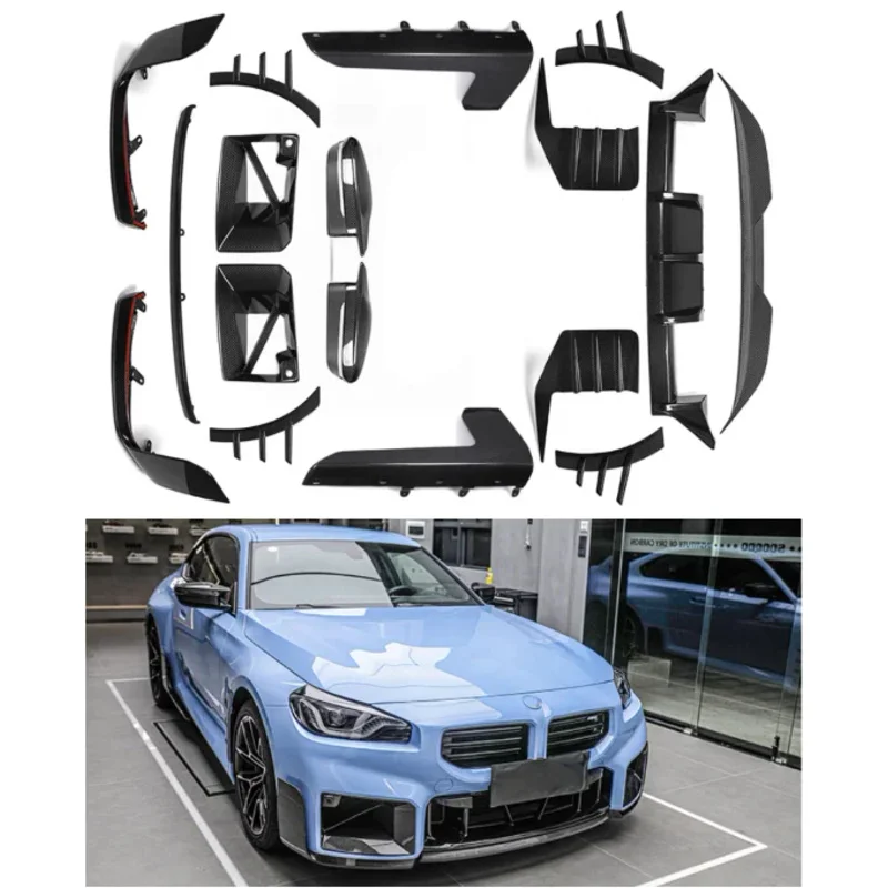 

For BMW G87 M2 2023+ Dry Carbon Bumper Front Lip Air Knife Rear Diffuser Spoiler Side Skirt Wheel Eyebrow Rearview Cap