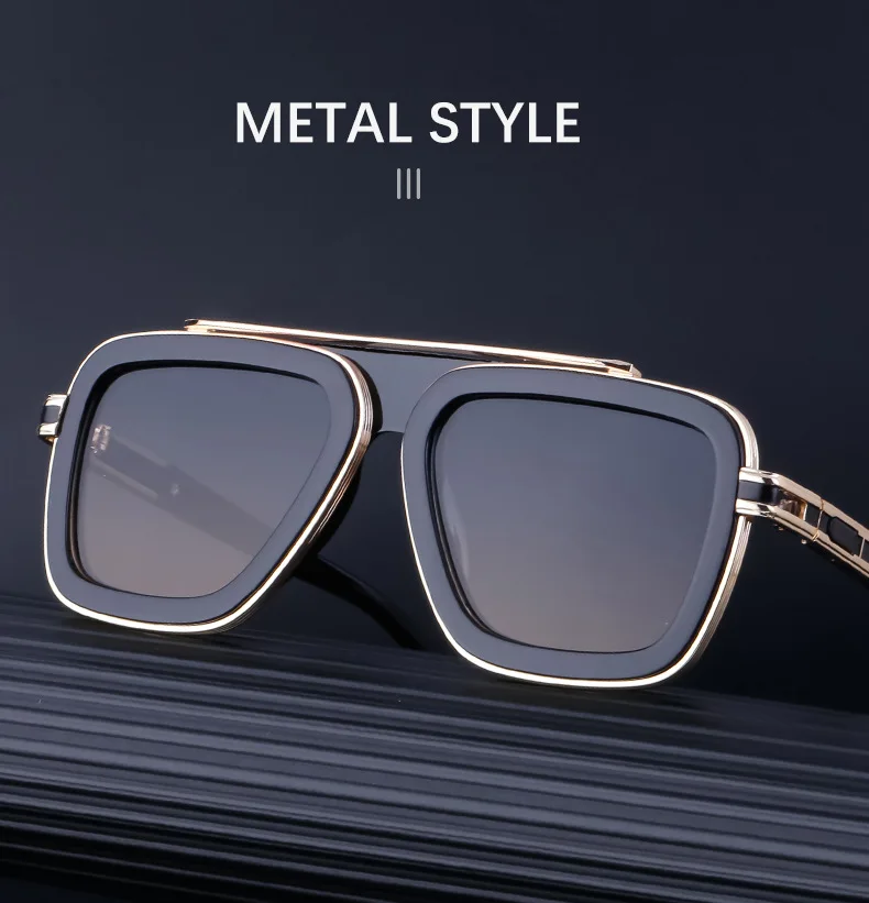 Modische Eckige Punk-Sonnenbrille für Herren 2026 Luxusmarke Vintage Retro Sonnenbrillen für Männer Steampunk Anti-Blaulicht-Brillen – Detail 4