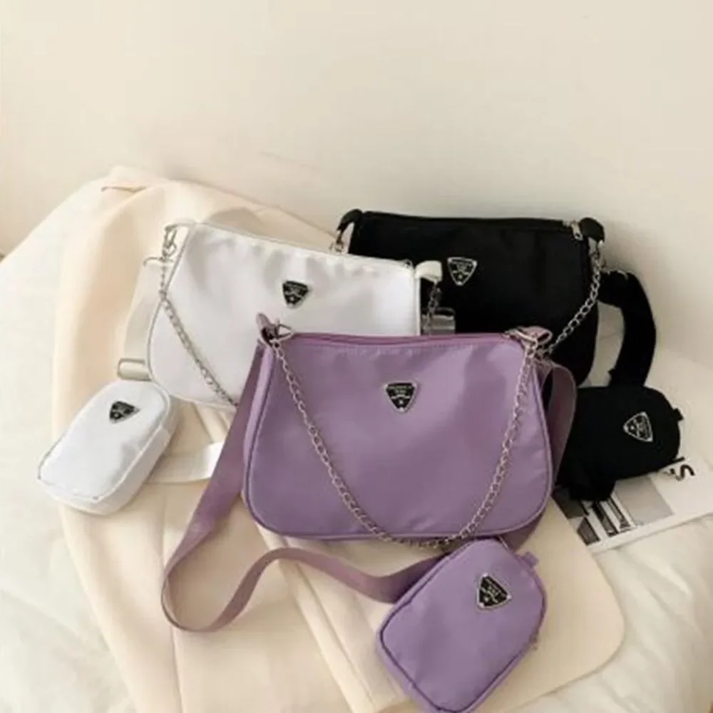 Fashionable and Popular Summer Korean Bag Women\'s Bag Versatile Two-piece Package Fashion Chain One Shoulder Cross Body Bag