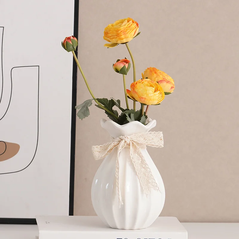 

Ceramic Flower Vase Decorative Dried Flowers Artificial Flowers Water-Grown Flowers Luxury High-End Feeling Living Room F