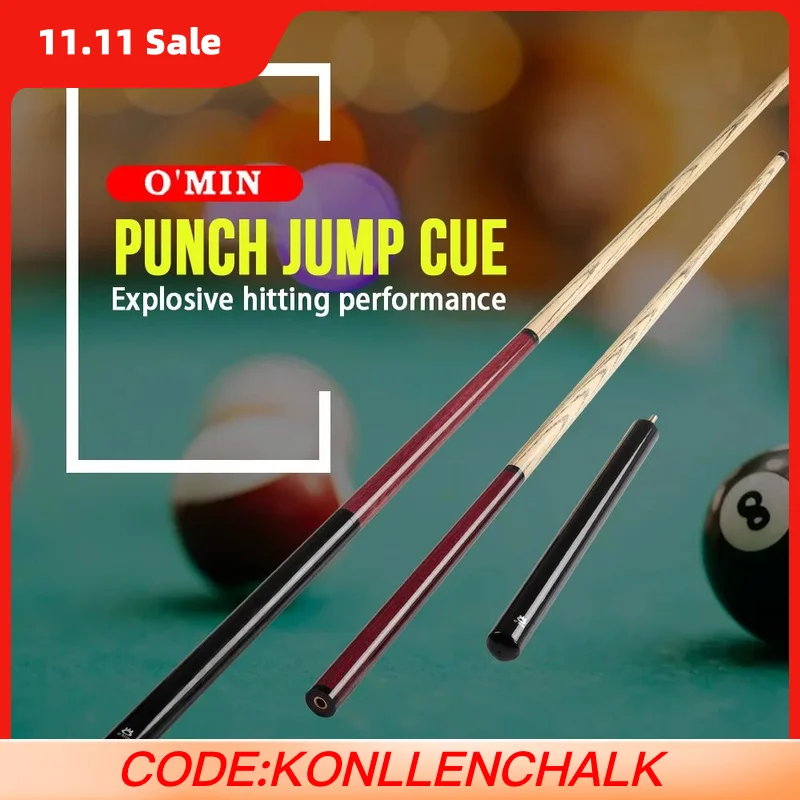 

O'min Break Punch Jump Cues with 13.8mm Tip 3 Pieces and Ash Shaft for Professional Billiard Punch Cue Stick Kit