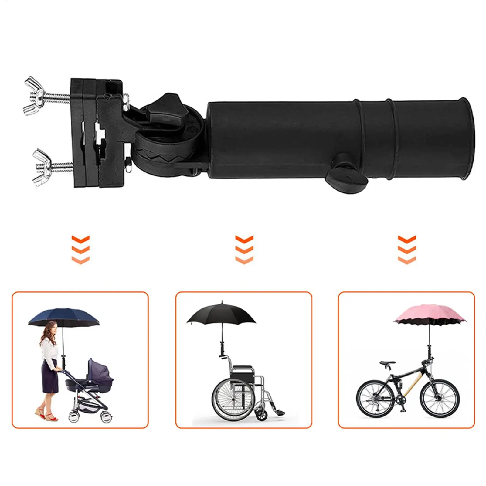 Golf Push Cart Umbrella Holder Chair Sunshade Support Bracket Wheelchair Umbrella Bracket For Backyard Outdoor Court Garden
