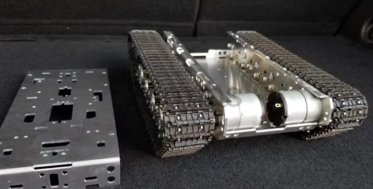 2WD Metal Shock Absorber Tank Track Chassis with Caterpillar DC Motor for Arduino STM32 ROS Robot Car Arm Platform Starter Kit