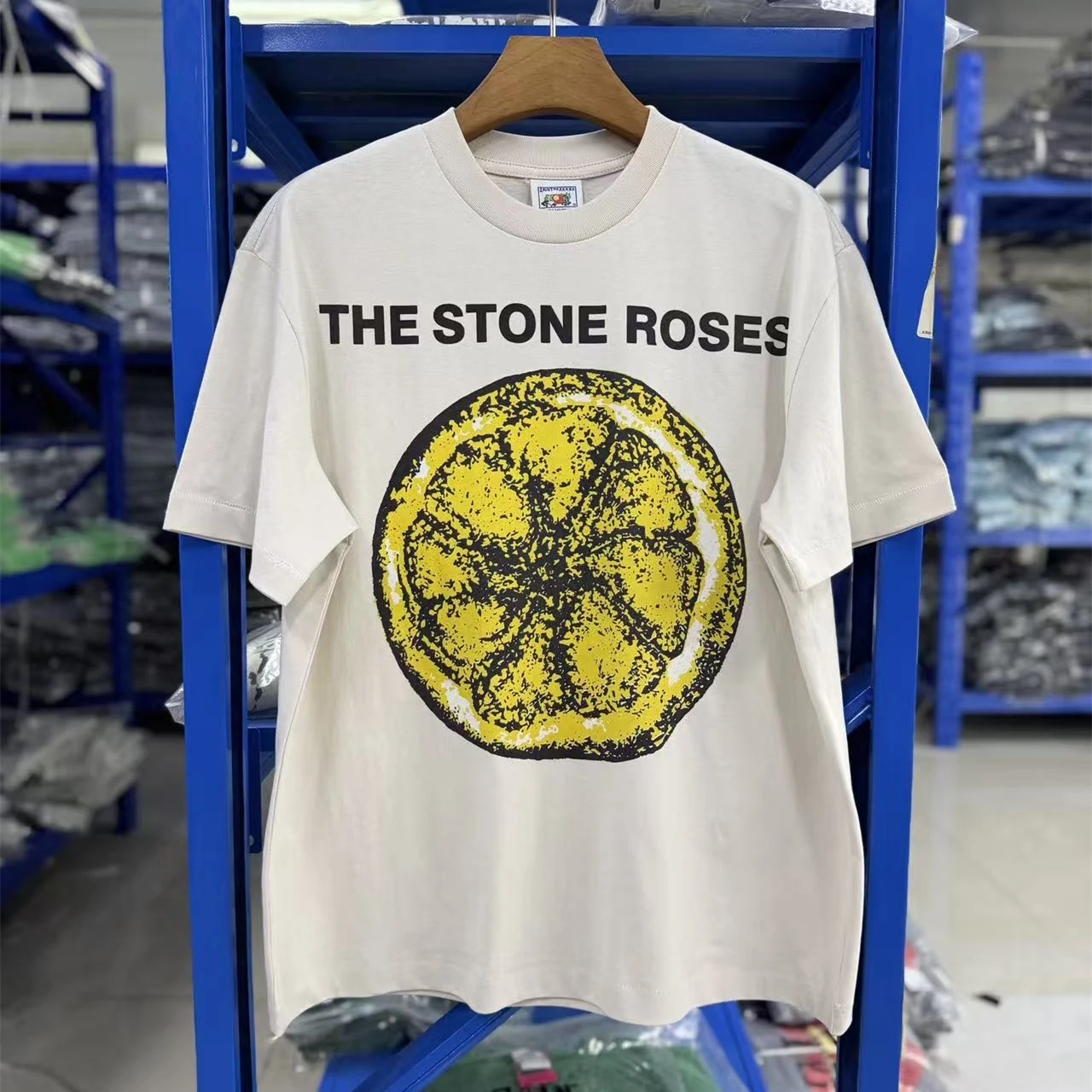 SAINT Classic washed vintage lemon print T Shirt Men Women Oversized Tee Tops T-Shirt