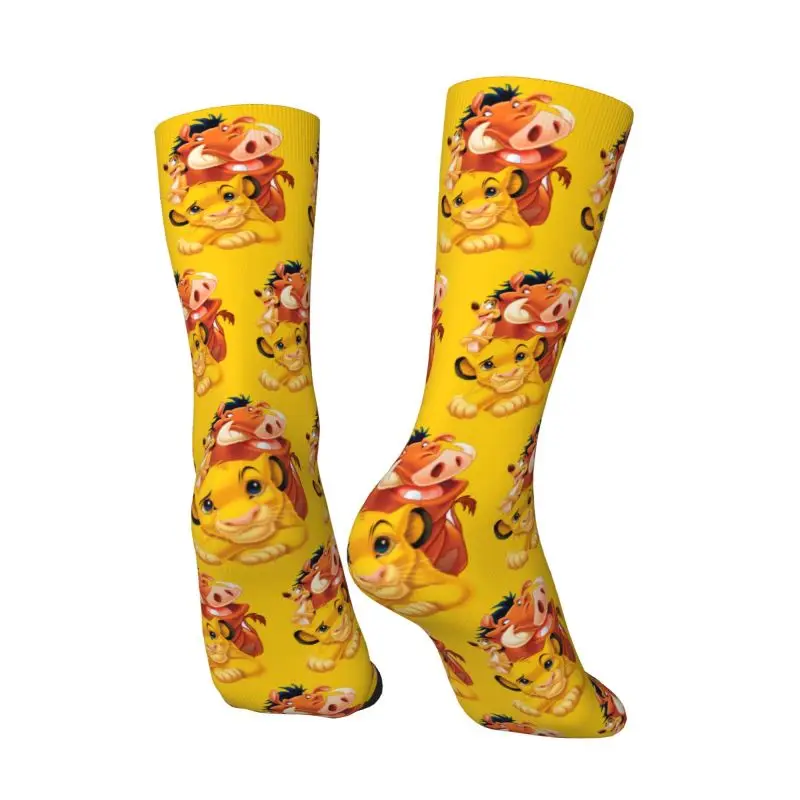 Calcetines divertidos con estampado 3D del Rey León para hombre, calcetín Unisex, cálido, transpirable