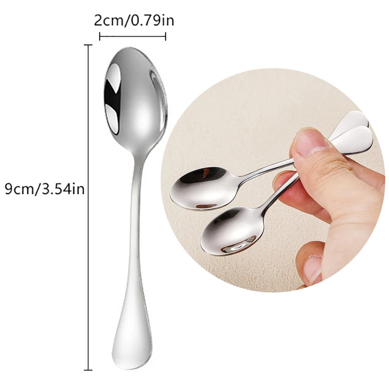 

3/5Pcs Stainless Steel Mini Coffee Scoops Spoon Coffee Tea Ice Cream Spoons Dessert Spoon Couple Kitchen Tools