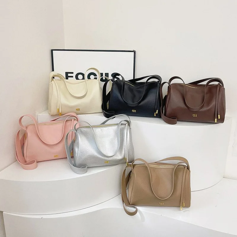 

Chic And Durable Shoulder Bag For Women, Genuine Leather Crossbody Messenger Bag By Famous Designer, Trendy Look
