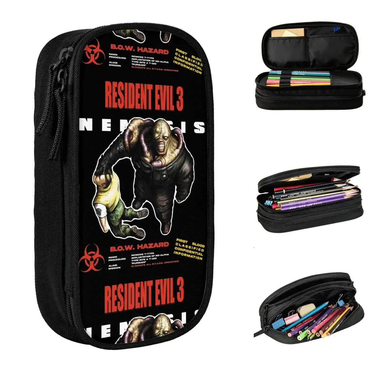 

Residents Evils 3 Nemesis Pencil Cases Creative Pen Bag Kids Big Capacity Office Cosmetic Pencilcases