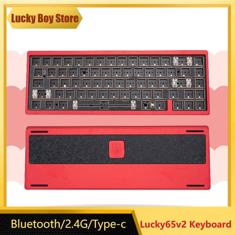 

Lucky65v2 CNC Mechanical Keyboard Kit Aluminum 2.4G/Bluetooth/wired Three Mode Quick Release Hot Swap Ergonomic Gasket QMK/VIA