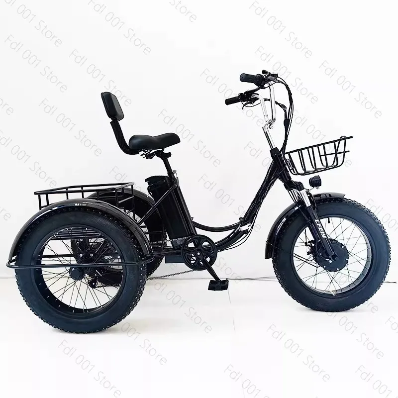 

20 inch fat tire pedal tricycle snow lithium battery bike
