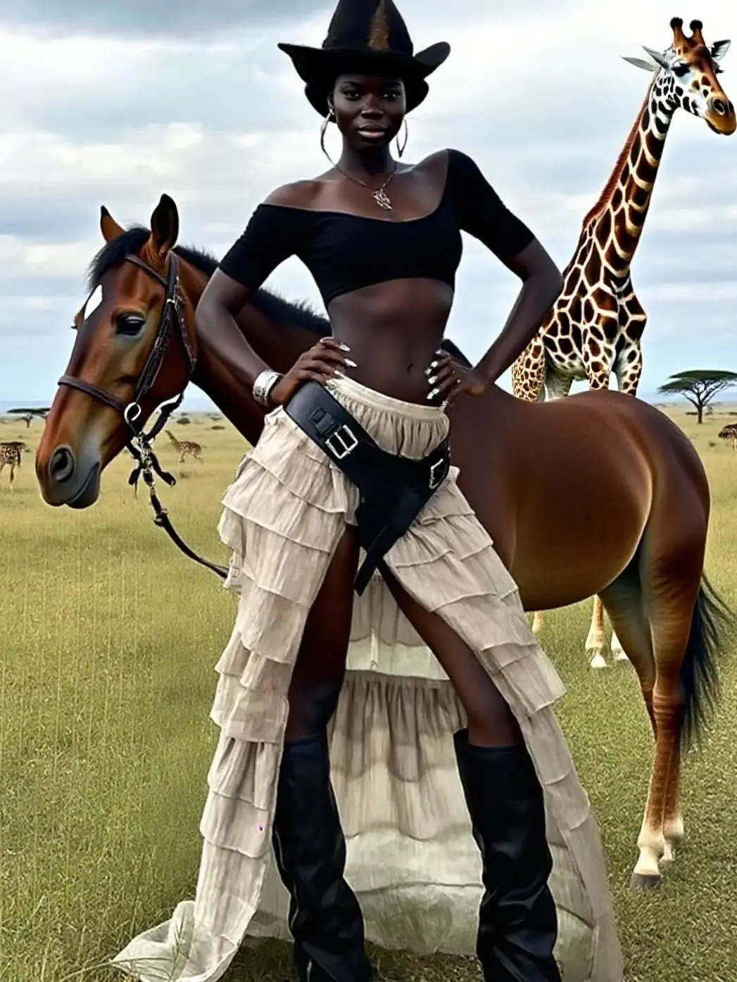 

Siterlinda Y2K Tierred Skirts Women Split Patchwork Skinny Hottie Sexy Midnight Music Festival Street Trend Chic Long Bottoms