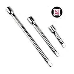 1 Pc 50/100/150mm Long Extension Bar 1/4 Drive Ratchet Socket Extender Hand Tools Long Bar Steering Sleeve Connecting Rod Parts