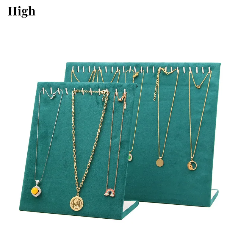 Green/Beige Earring Jewelry Organizer Display Stand Necklace Dangling Pendant Chain Rack