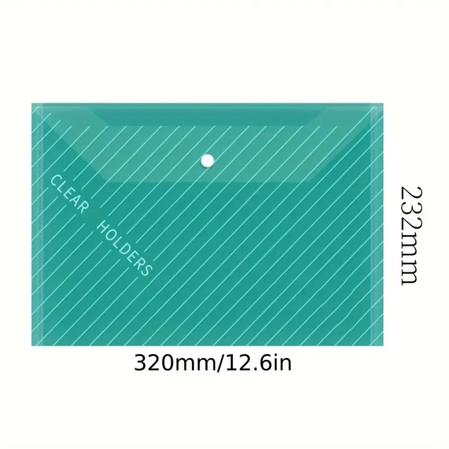 10Pcs A4 Transparent File Bag Plastic Documents Filing Storage Bag Student Organizer Information Pocket Folders Stationery New