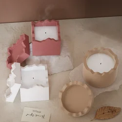 DIY Circular Splicing Candle Cup Silicone Mold Aromatherapy Gypsum Candlestick Ornament Resin Epoxy Mold Home Decoration Storage