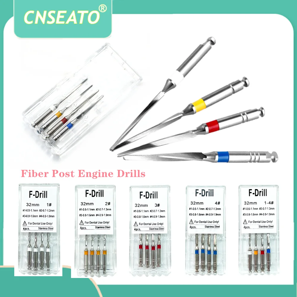 4 teile/schachtel Zahn bohrer Faser Post Motor Edelstahl Bohrer endodon tische Wurzelkanal Dateien füllt Instrument Zahnmedizin Labor Endo