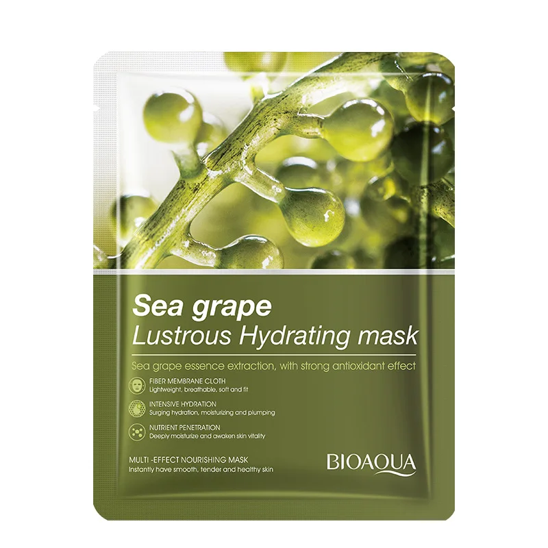 10pcs BIOAQUA Sea Grape Face Mask Moisturizing Anti Wrinkles Anti-aging Facial Masks Whitenting Face Sheet Mask Skin Care
