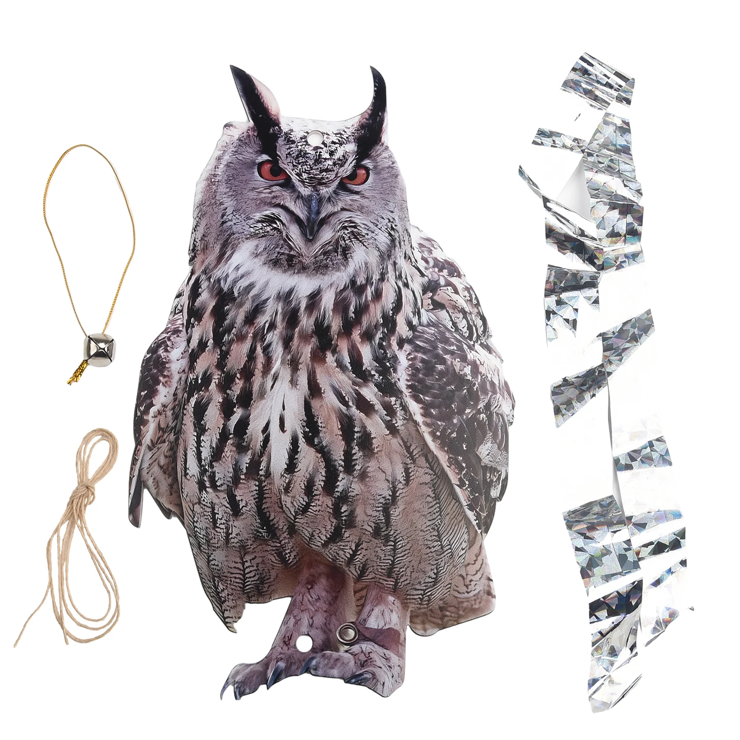 Bird Control Owl Decor With Lanyard Fake Owl Statue For Home Garden Decor Scare Birds Away Scarecrow 1pc 30x17.5cm Home Garden