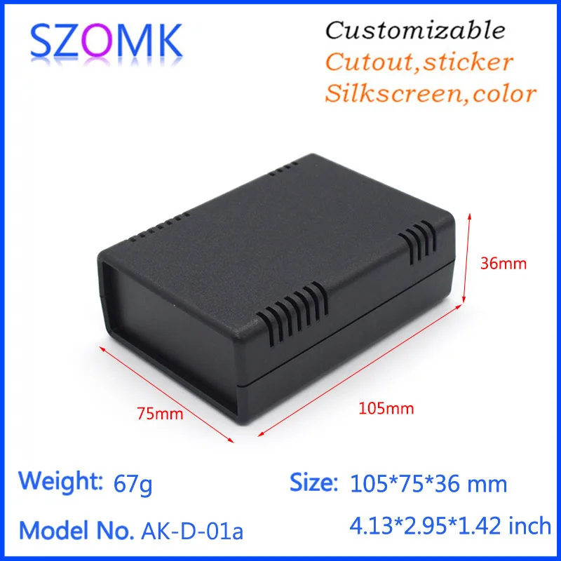 1Piece 105*75*36mm plastic electronics box control shell instrument box enclosure for pcb design plastic box for connectors