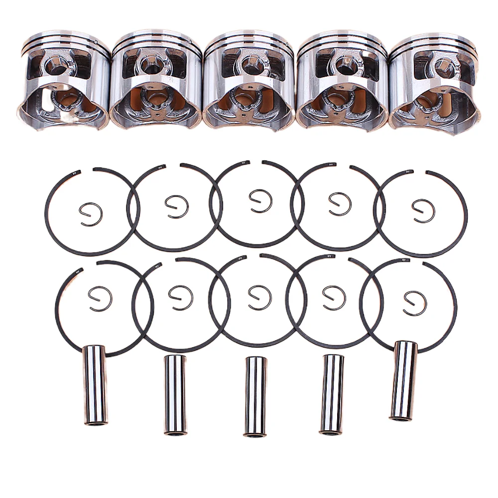 

Комплект из 5 поршневых колец 45 мм для китайских бензопил 4500, 5800, 5200, 45cc, 52cc, 58cc, запчасти для двигателей китайских бензопил