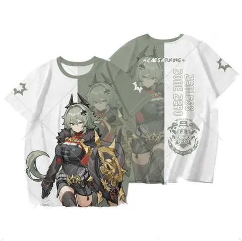 Zenless Zone Zero Caesar King 그래픽 티셔츠 남녀공용, 3D 프린트, 반팔 O넥 티셔츠, 하라주쿠 키즈 Y2k 탑, 인기 게임