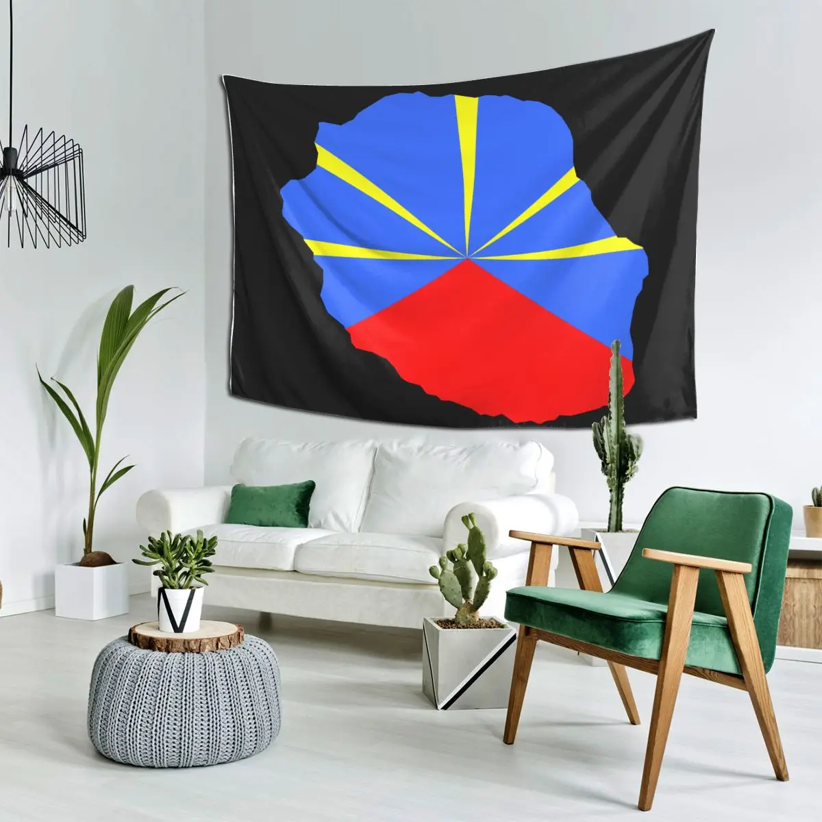 974 جزيرة ريونيون العلم نسيج الديكور الفن الجمالية المفروشات لغرفة المعيشة غرفة نوم المنزل قماش صوفي الجدار الشنق #2