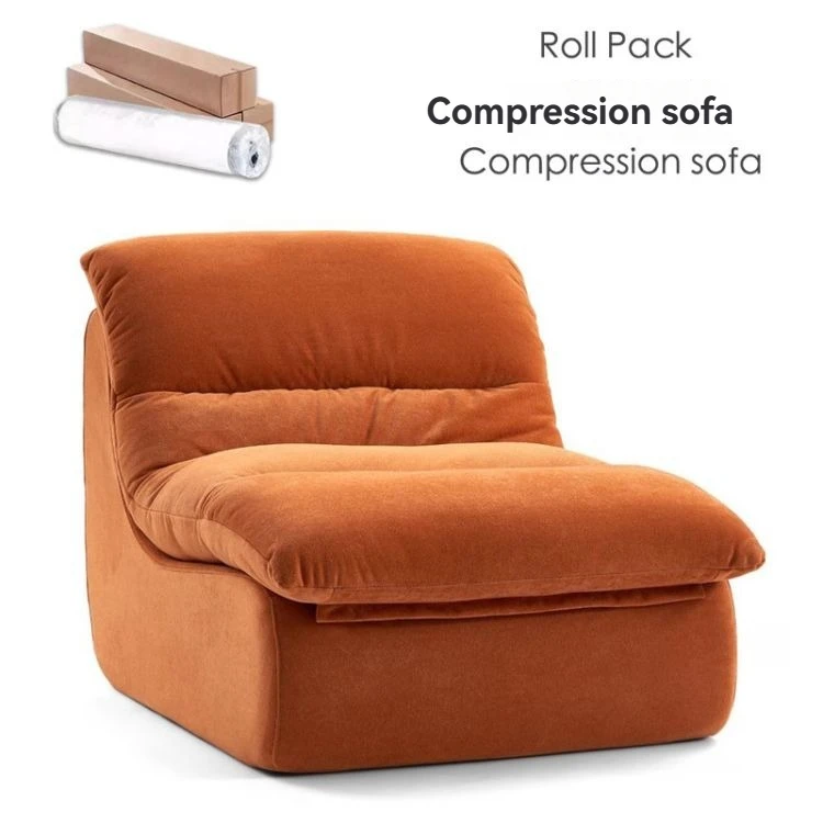 Compact Modular Fabric Sofa With Vacuum Compression For Small Living Rooms, Balconies, And Hotel Use