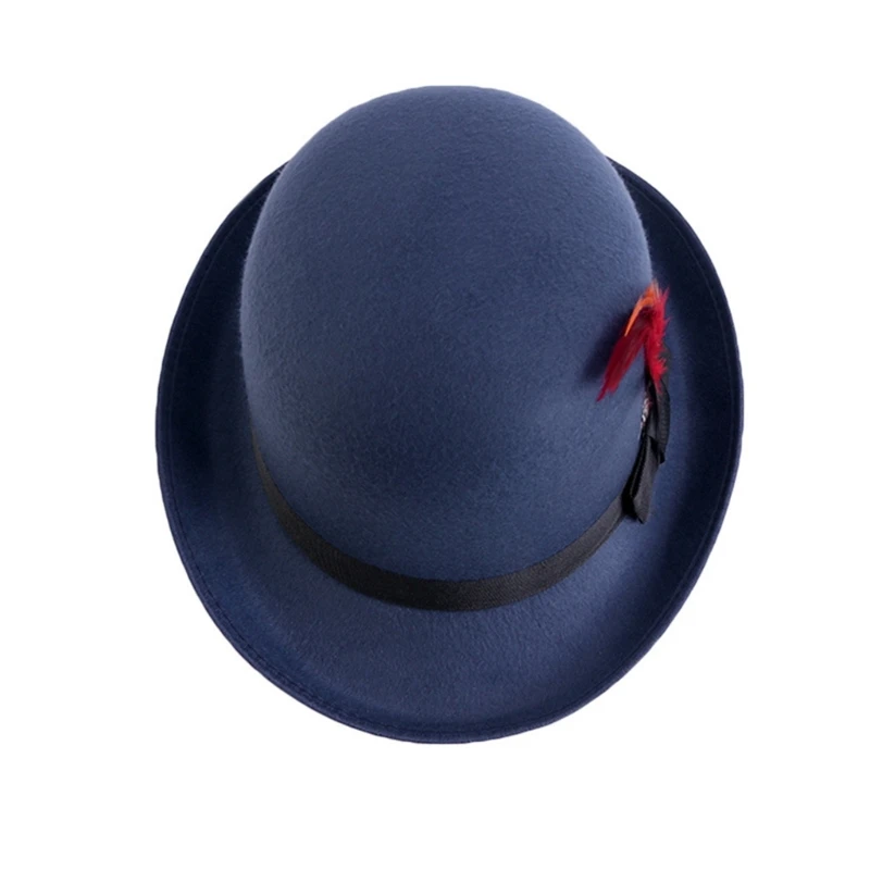 Western Top Hat Wide Brim Fedora Hat Gift for Boyfriend Top Hat Short Brim