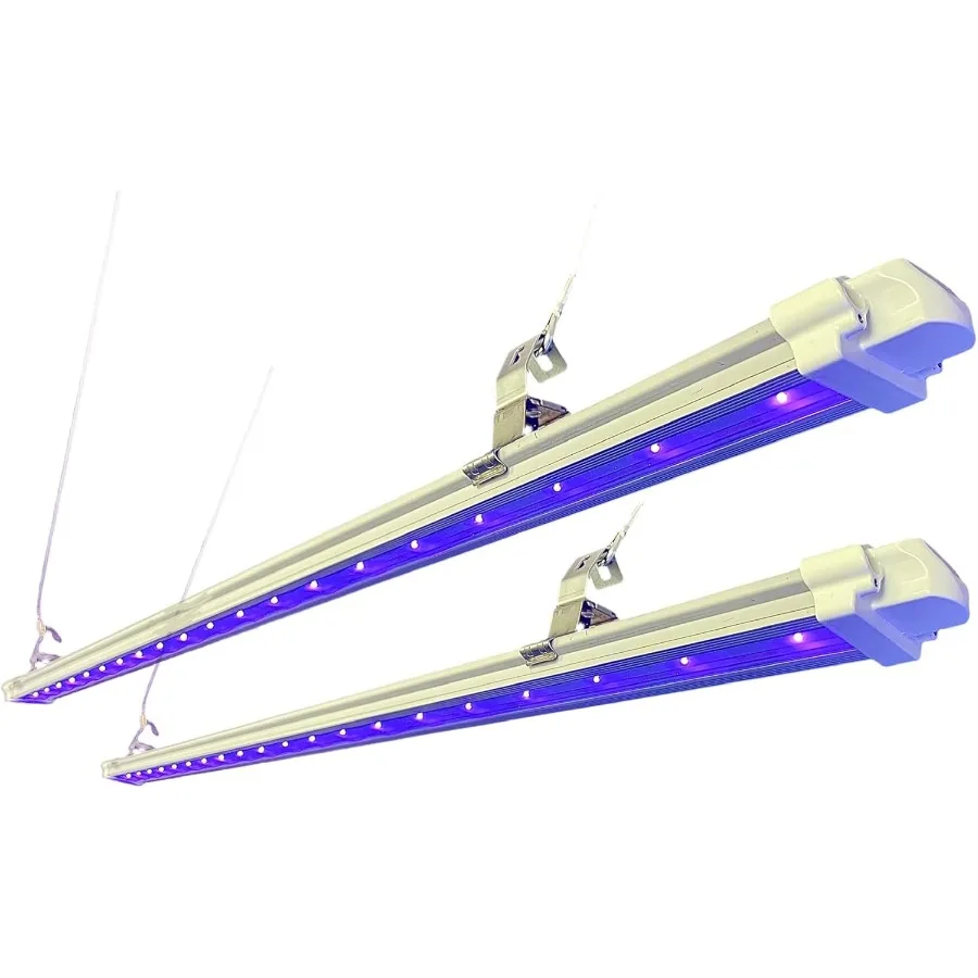 

Светодиодный светильник UVA для выращивания растений, 2 упаковки из 44 длинных, 30 Вт, дополнительный синий спектр, 340400 нм для растений, кораллов, грибов, идеально подходит для гидропа в помещении