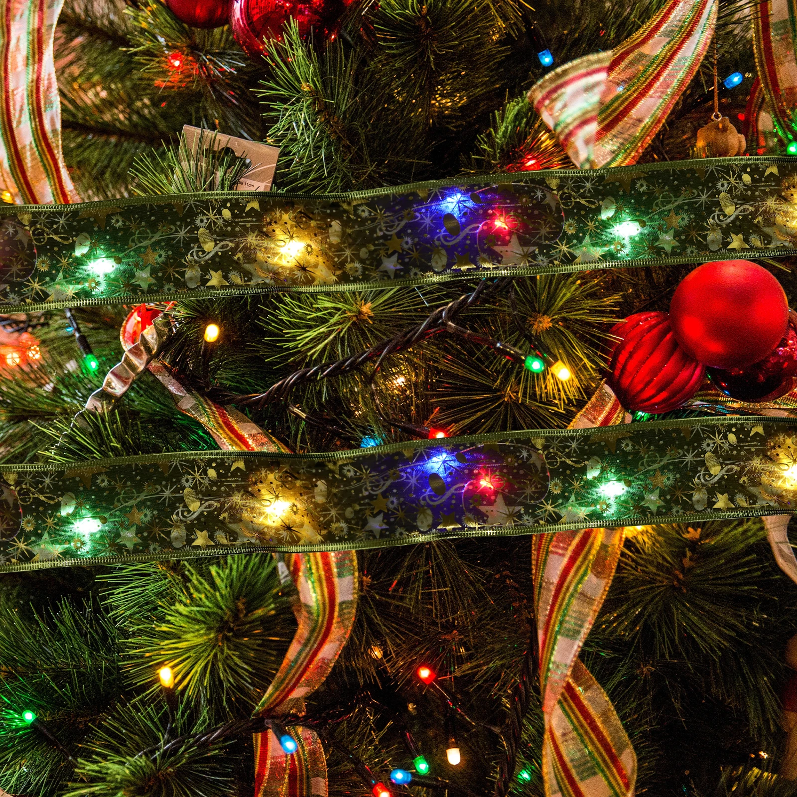 

Christmas Ribbon Light 10M 100LED Warm Tone String Lights for Tree Decor Party Supplies Holiday Ornaments Christmas