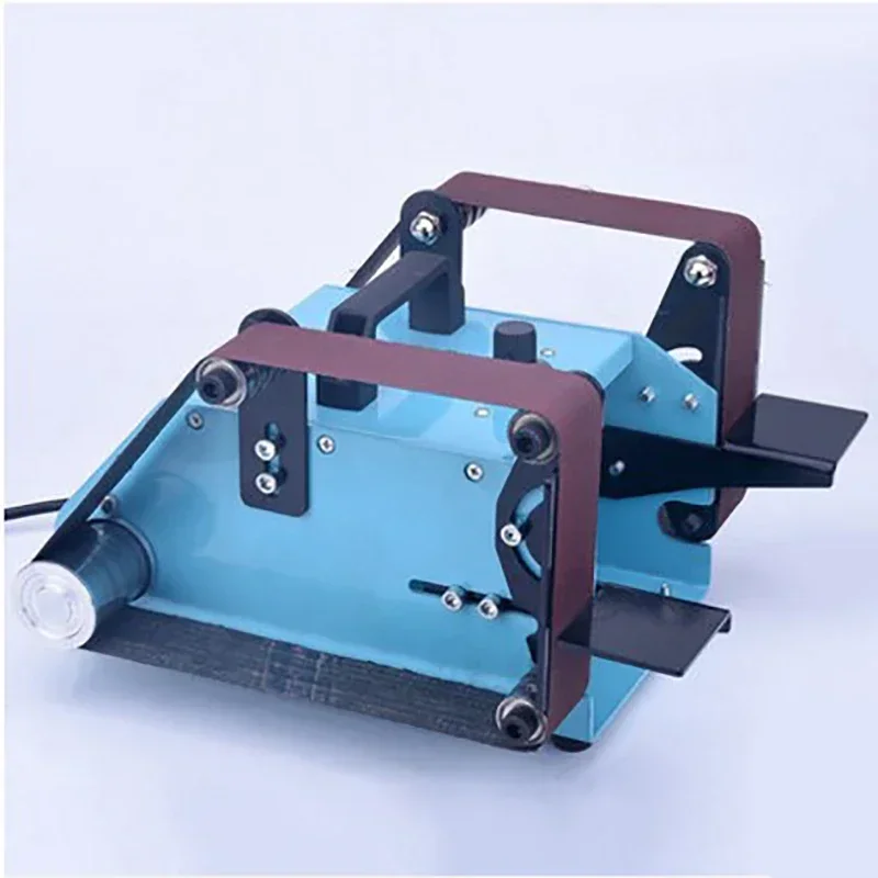 มัลติฟังก์ชั่นเดสก์ท็อปขนาดเล็ก Dual-Shaft Belt Sander Sanding Machine กระดาษทรายแบบพกพาขัดและเครื่องมือขัด