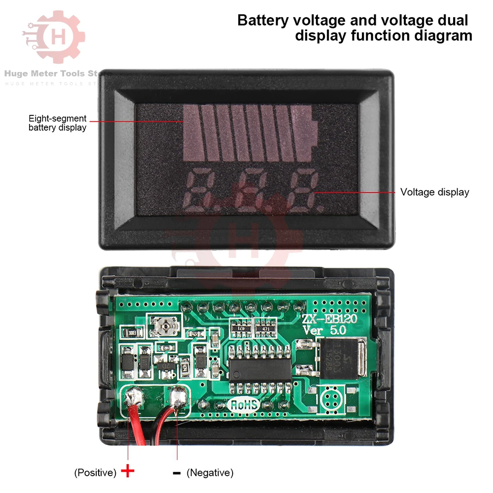 Battery Tester Car Battery Charge Level Indicator12/24/36/48/60/72V Lithium Battery Capacity Meter Tester Display LED Tester