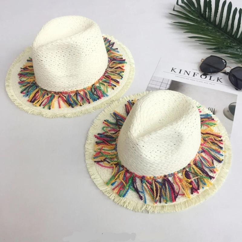 Sombrero de paja de Cinco de Mayo, Sombrero de estrella mexicana, Sombrero de playa con borla colorida, sombreros de paja