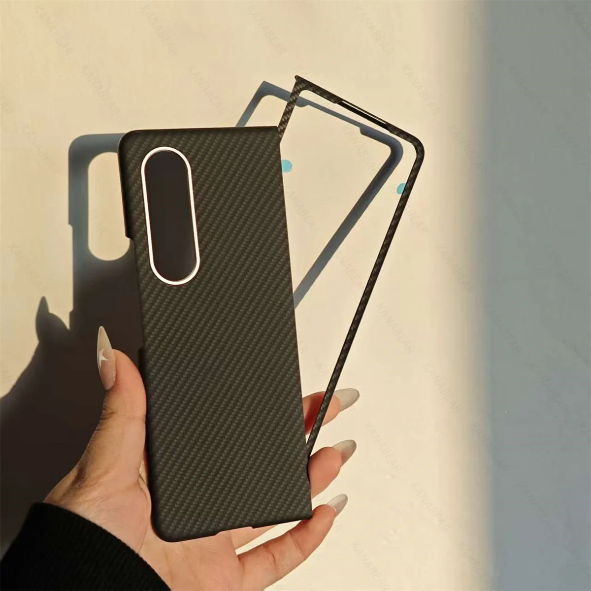 

For Samsung Z Fold3/4/5/6/7 Carbon Fiber Magnetic Case,2-Piece Slim Shockproof&Anti-Vibration Business Cover