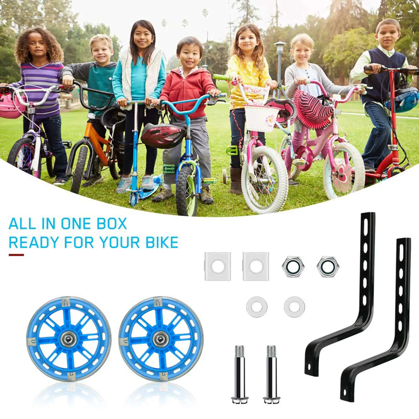 Kids Training Wheels for 20 Inch Bike Flash Bike Training Wheels Bicycle Training Wheels with Stabilizers Mounted Kit