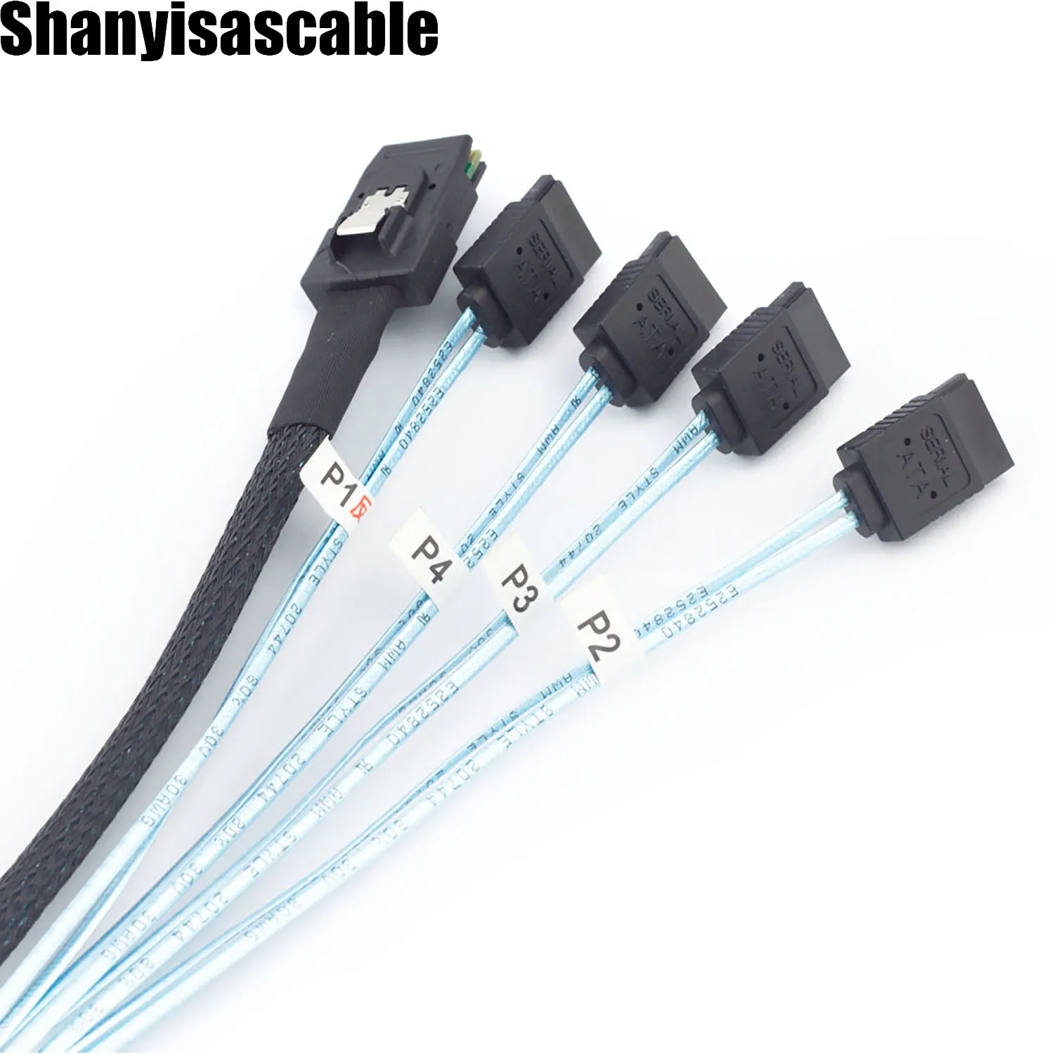 0.5M Reverse Mini SAS SFF-8087 36P to 4 SATA 7pin without latch for sever internal cables