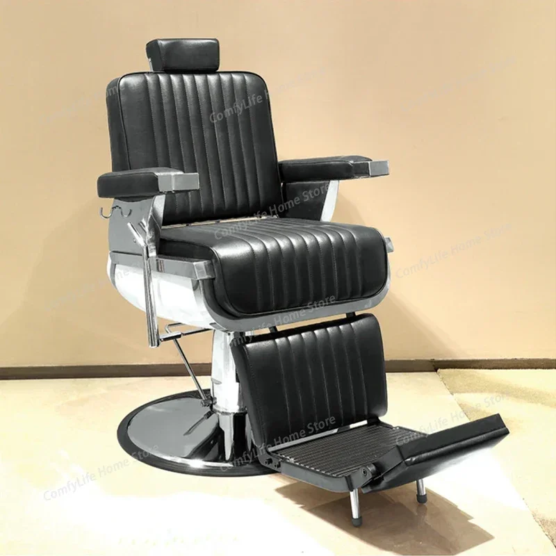 

Barber Decoration Chairs Professional Luxury Chair Braiding Hair Salon Shampoo Nail Stylist Black Heavy Duty Pump Barbing Brow