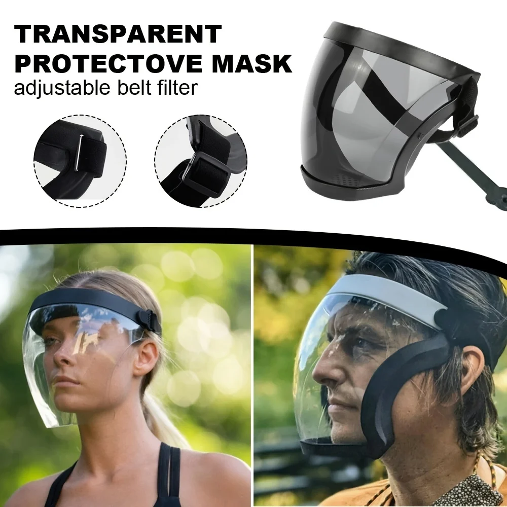 1pc Transparent Full Reusable Dustproof Antifog WindproofMask HD Safety Glasses Protection Antisplash Mask With Filters