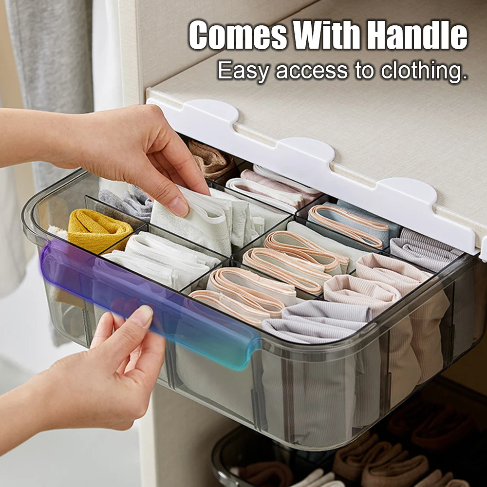 Dustproof Drawer Type Detachable Bulkhead Wardrobe Drawer Sock Organizers 12 Grids Bra Underwea Storage Boxs