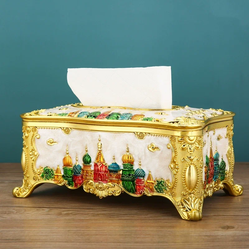 Hot-selling European-style plastic durable tissue boxes and tissue boxes with rose patterns, suitable for home, hotel