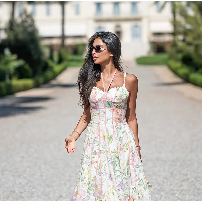 Boho Bedruckter Wickelrock Damen Hochgeschnittener Langer Strandrock Sommer Neu Lässiger Urlaubs-Party-Strandrock – Detail 2
