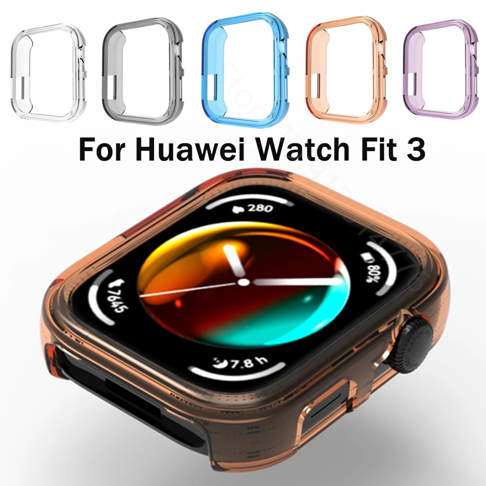 

Защитный чехол из ТПУ для Huawei Watch Fit 3, защитный бампер от царапин, мягкий силиконовый чехол, аксессуары для Huawei Watch Fit 3