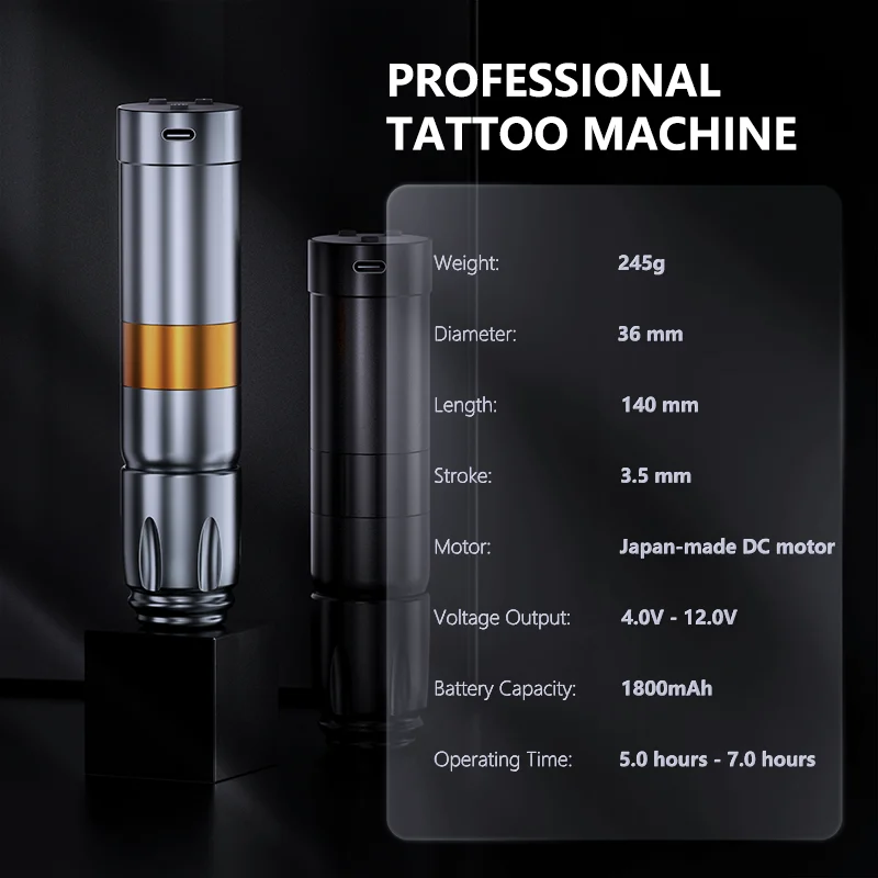 Miceya caneta de tatuagem sem fio led display digital 1800mah bateria sem fio máquina de tatuagem caneta de maquiagem permanente para artista de tatuagem